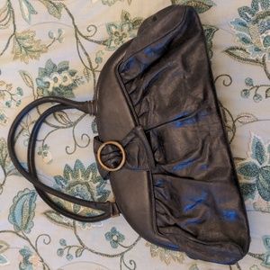 HOBO brand black genuine leather retro style handbag